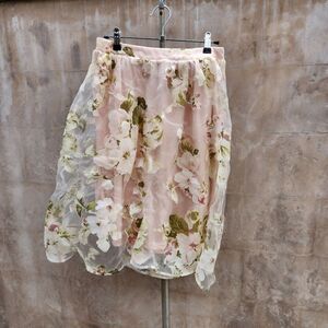 Morning lavender sheer floral skirt
